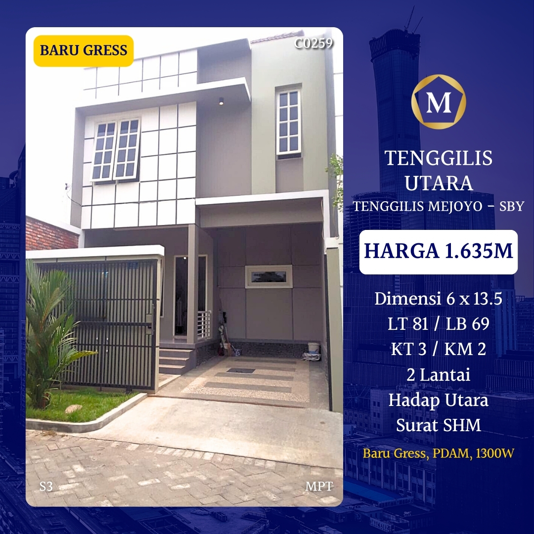 Rumah baru Siap Huni Tenggilis Utara Surabaya