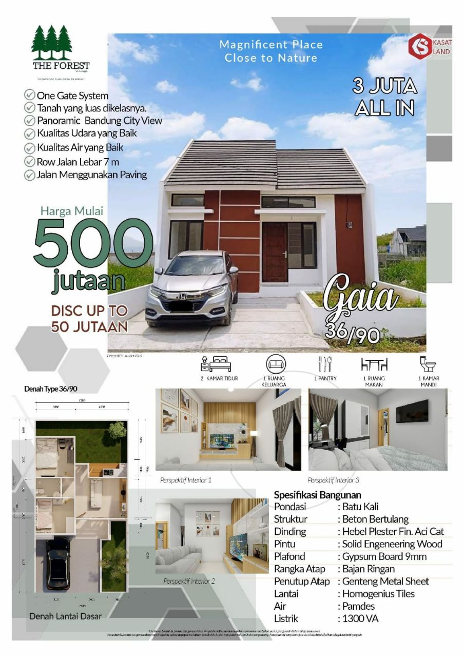 Rumah Nuansa Villa DP 3 Juta Dekat terminal Cicaheum Bandung