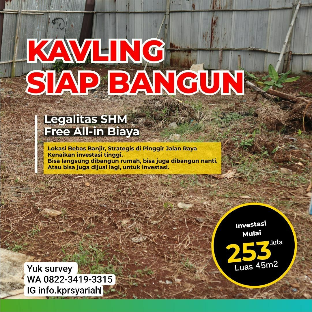 Tanah kavling shm siap bangun dalam cluster Sawangan Depok