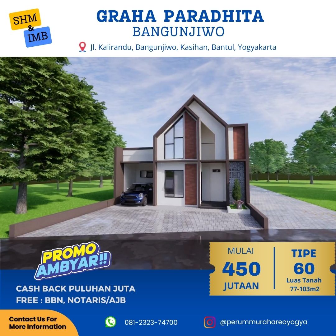 RUMAH 3 KAMAR TIDUR SIAP BANGUN SISA 1 UNIT