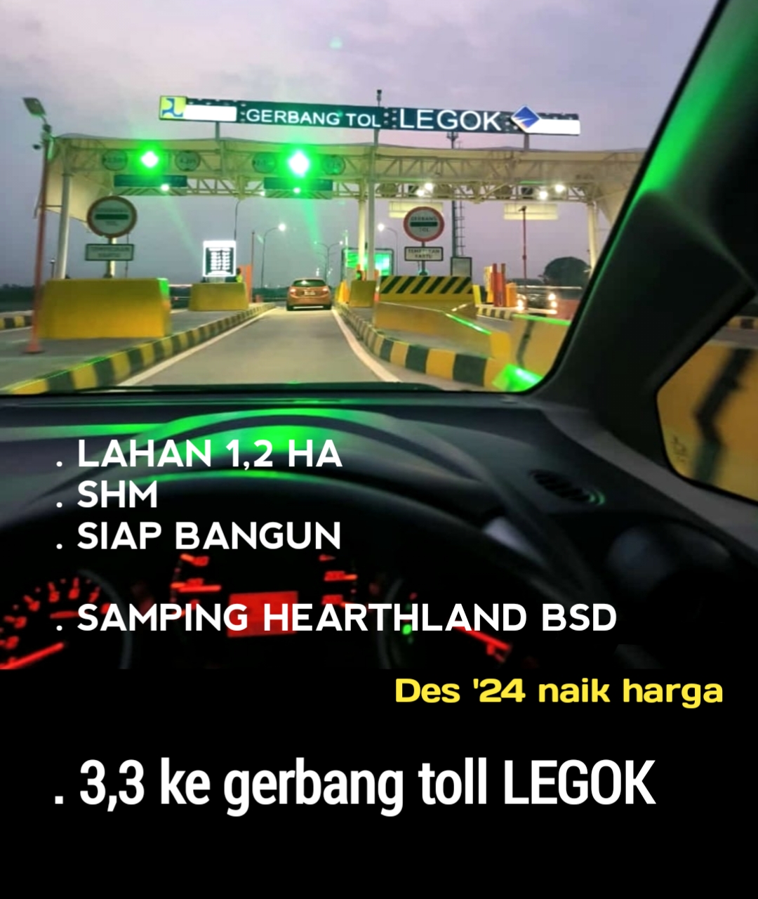 DIJUAL TANAH 1,2 HA UTK HUNIAN , JATAKE CISAUK, 1,1 KM KE STASIU