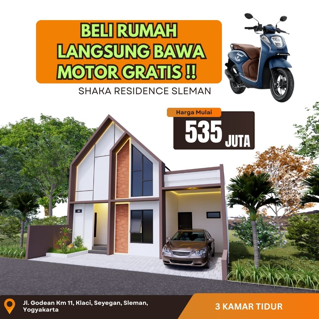 SIAP AKAD RUMAH BARU DI SLEMAN 500 JUTA 3 KAMAR TIDUR