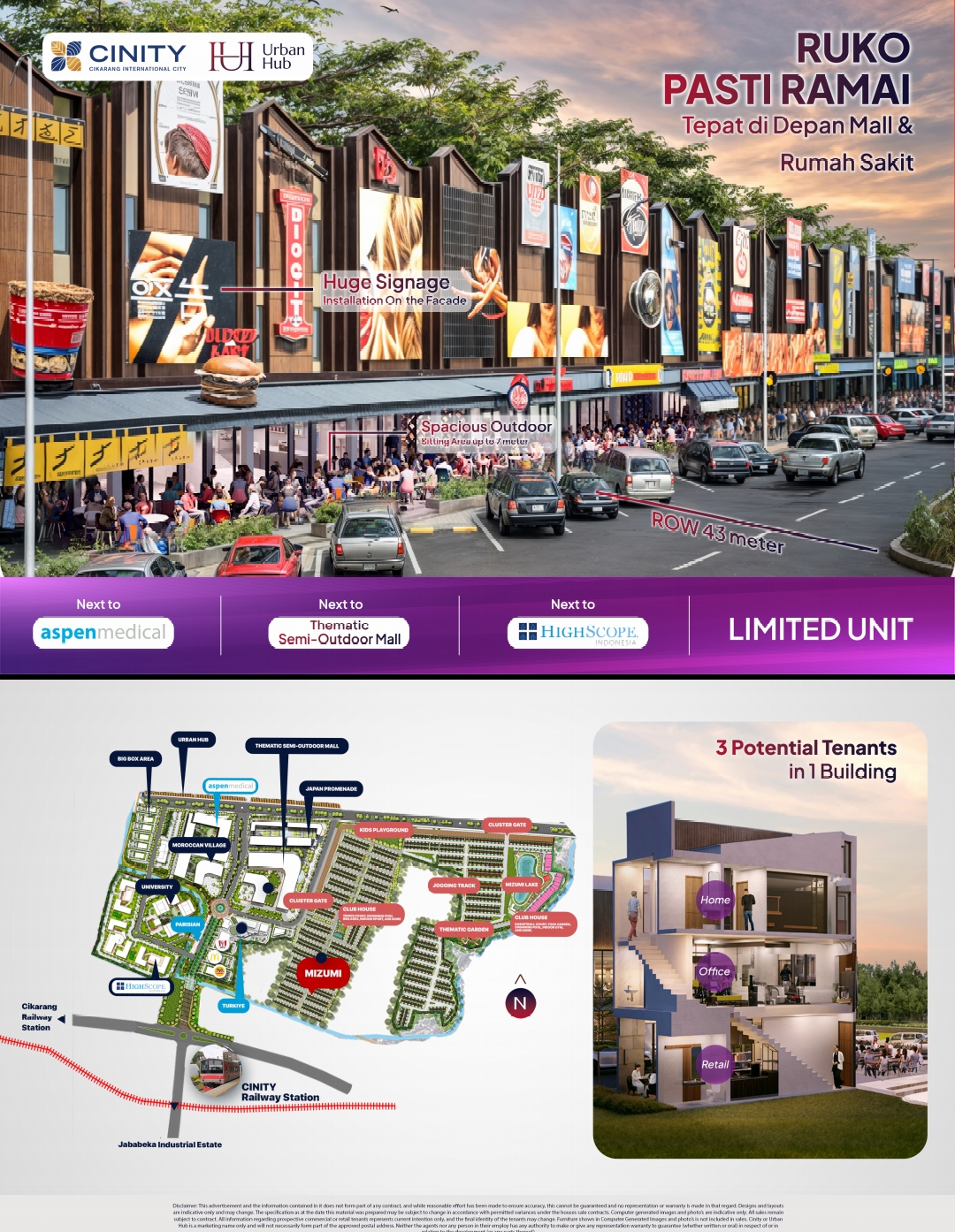 Ruko Ramai di Cikarang Urban Hub CINITY