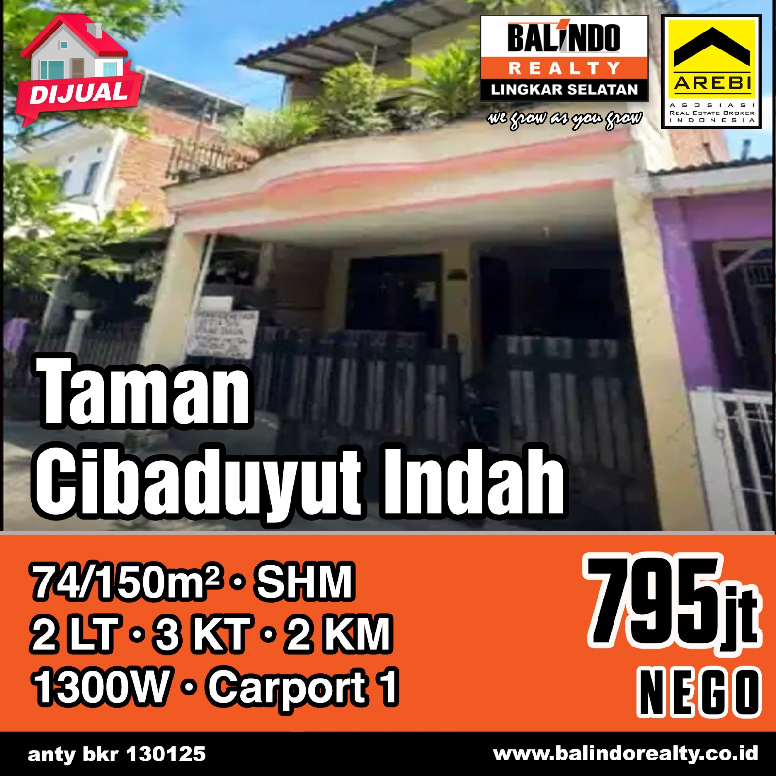 Dijual Rumah 700 Jutaan 2 Lantai di Taman Cibaduyut Indah