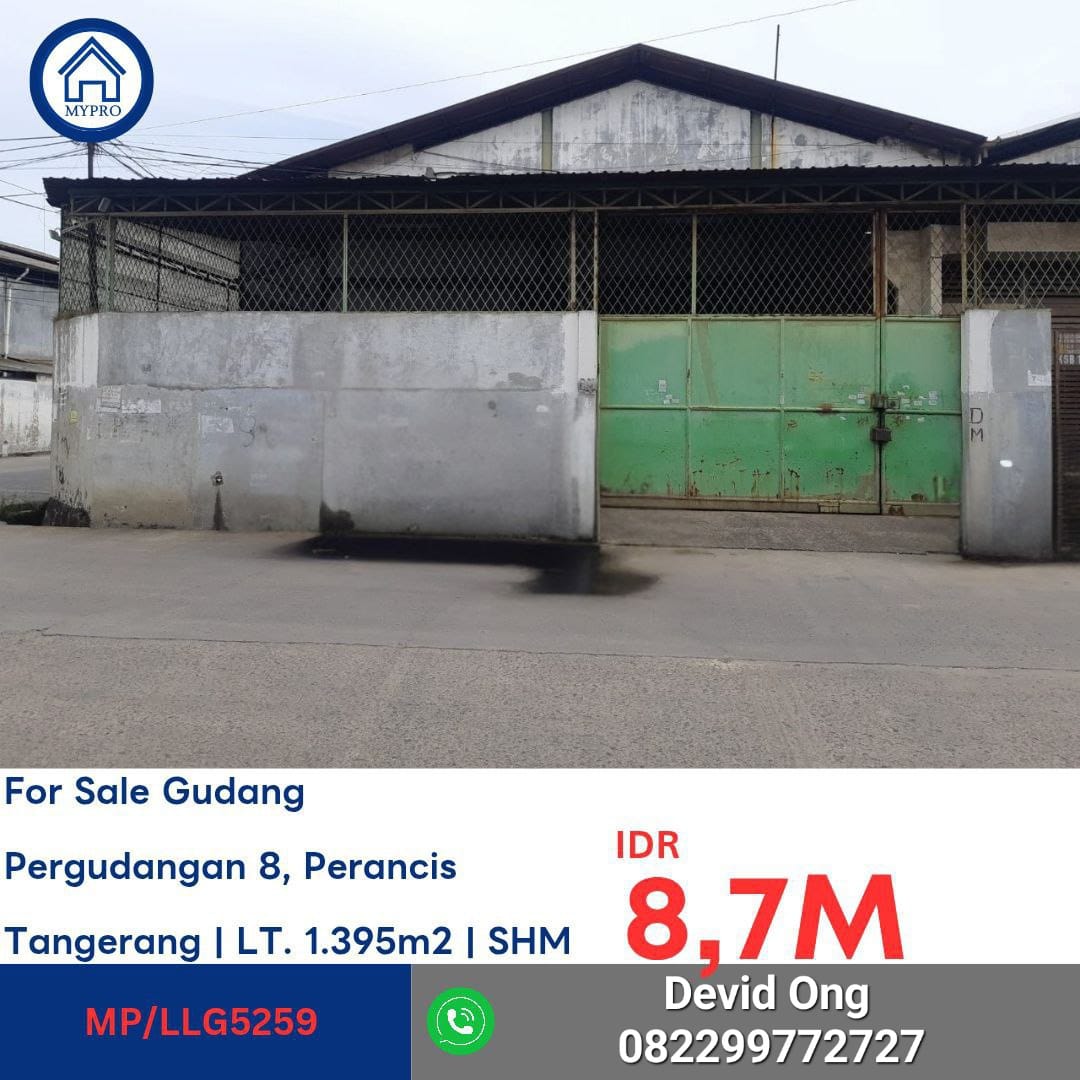 Dilelang Gudang MURAH di Pergudangan 8, Kosambi Tangerang