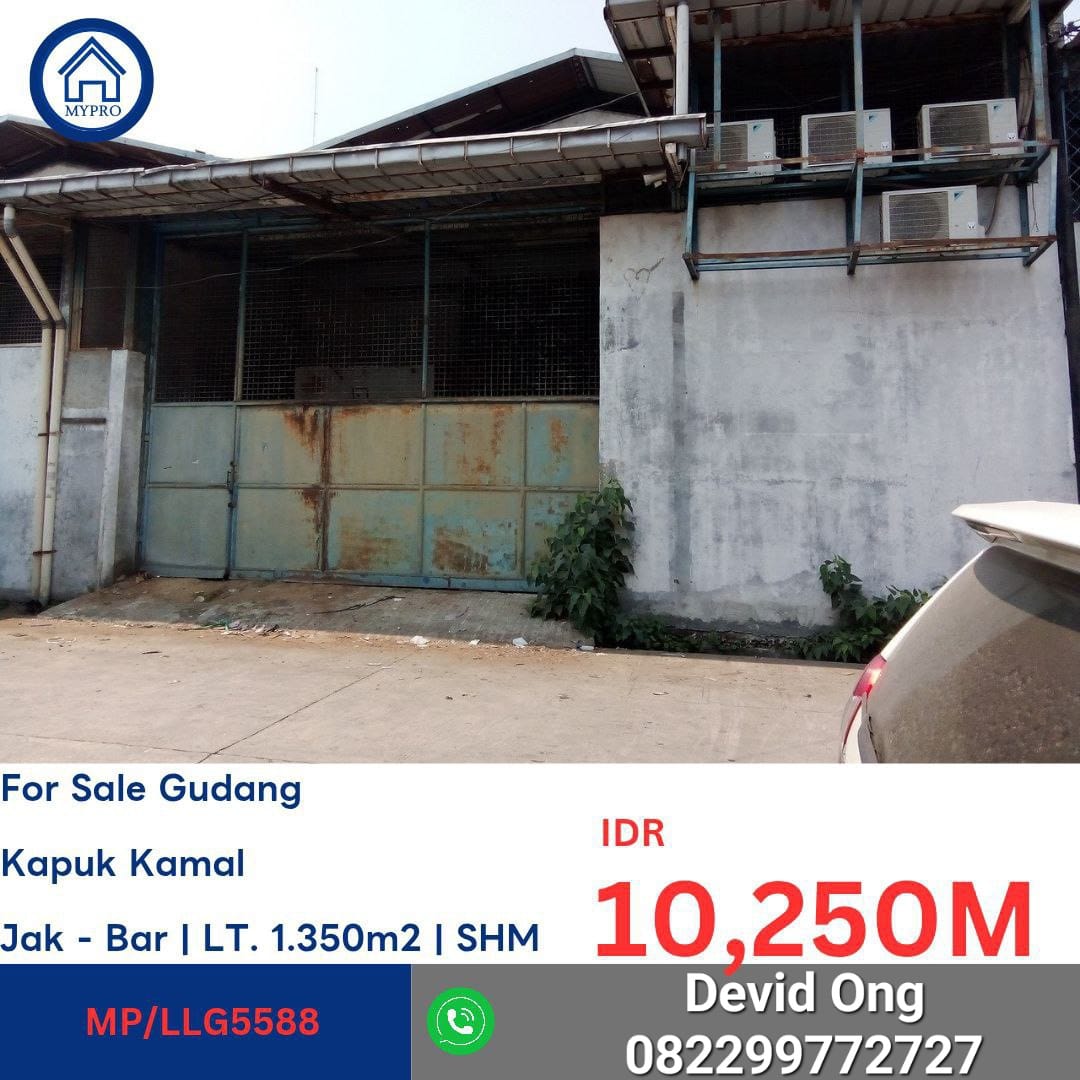 Dijual Gudang MURAH Pergudangan Kapuk Kamal Indah, Jakarta Barat