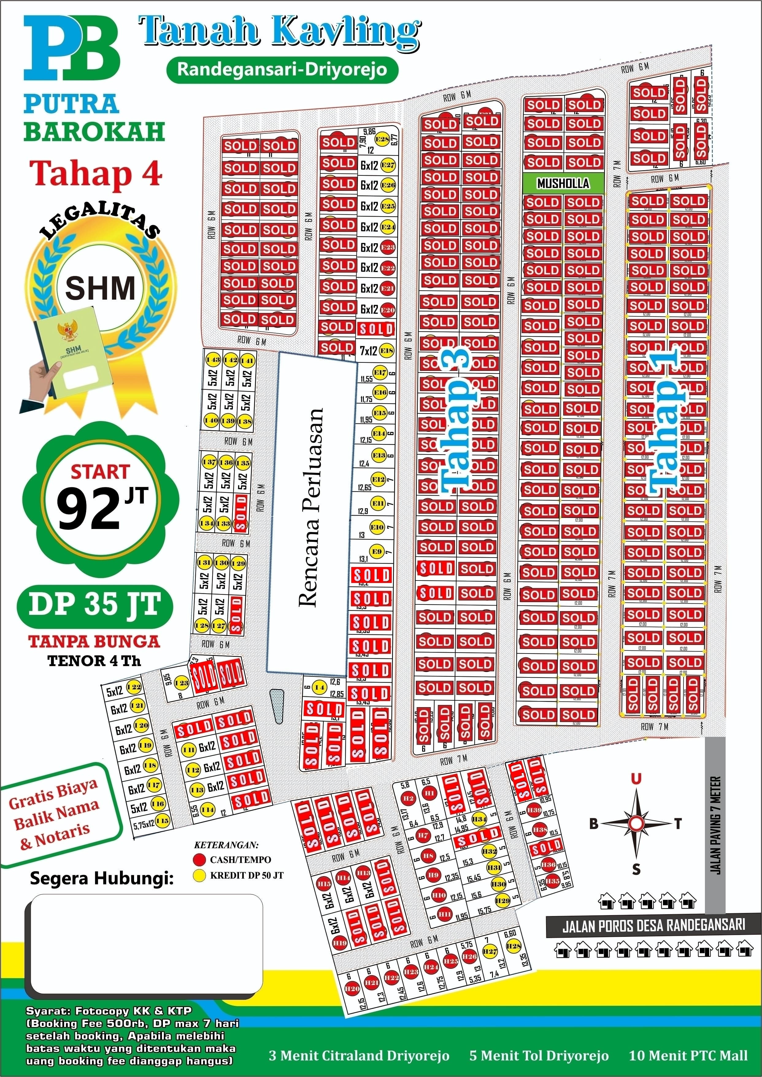Promo Tanah Murah SHM jalan Randegansari dekat Lakarsantri