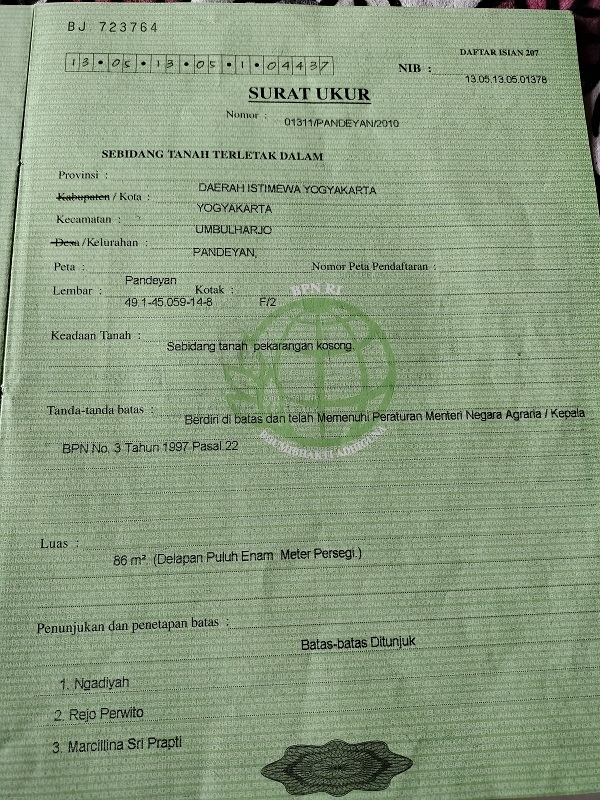 Tanah Kavling strategis siap bangun rumah minimalis  di Gambiran