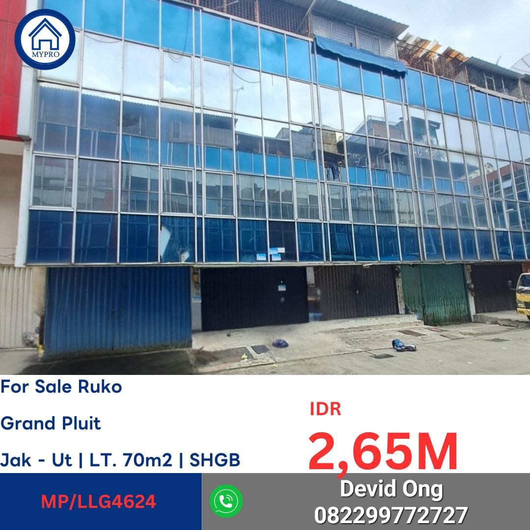 Di lelang Ruko MURAH Grand Pluit Mall di Pluit, Jakarta Utara