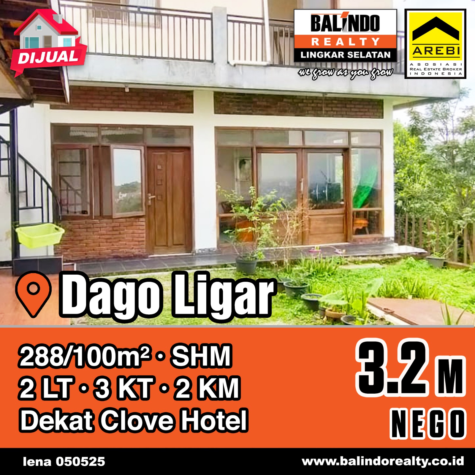 Dijual Rumah Siap Huni 3 Kamar Tidur Asri di Ligar Elok Dago