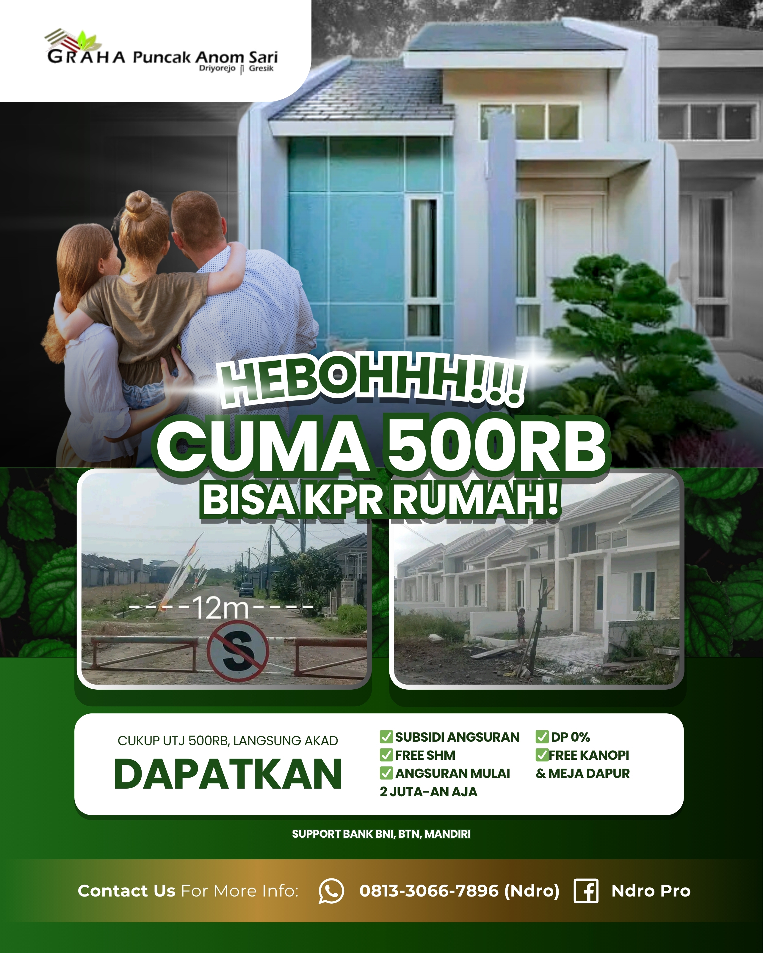 CUMA 500RB.‼️Punya Rumah KPR di Graha Puncak Anom Sari Driyorejo