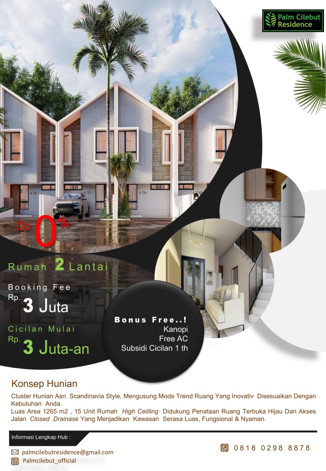 Palm Cilebut Residence Rumah 2 Lantai Murah Tanpa Dp Cukup 3Jt A