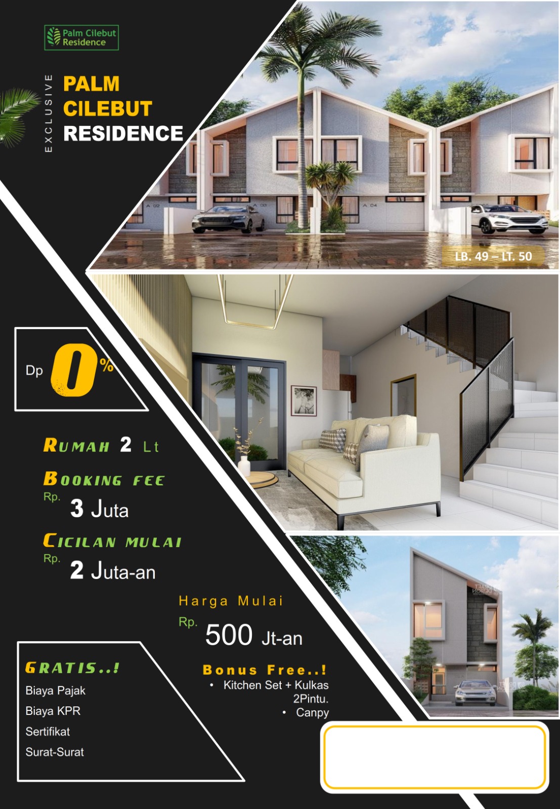 Palm Cilebut Residence Rumah 2 Lantai Murah Tanpa Dp Cukup 3Jt A