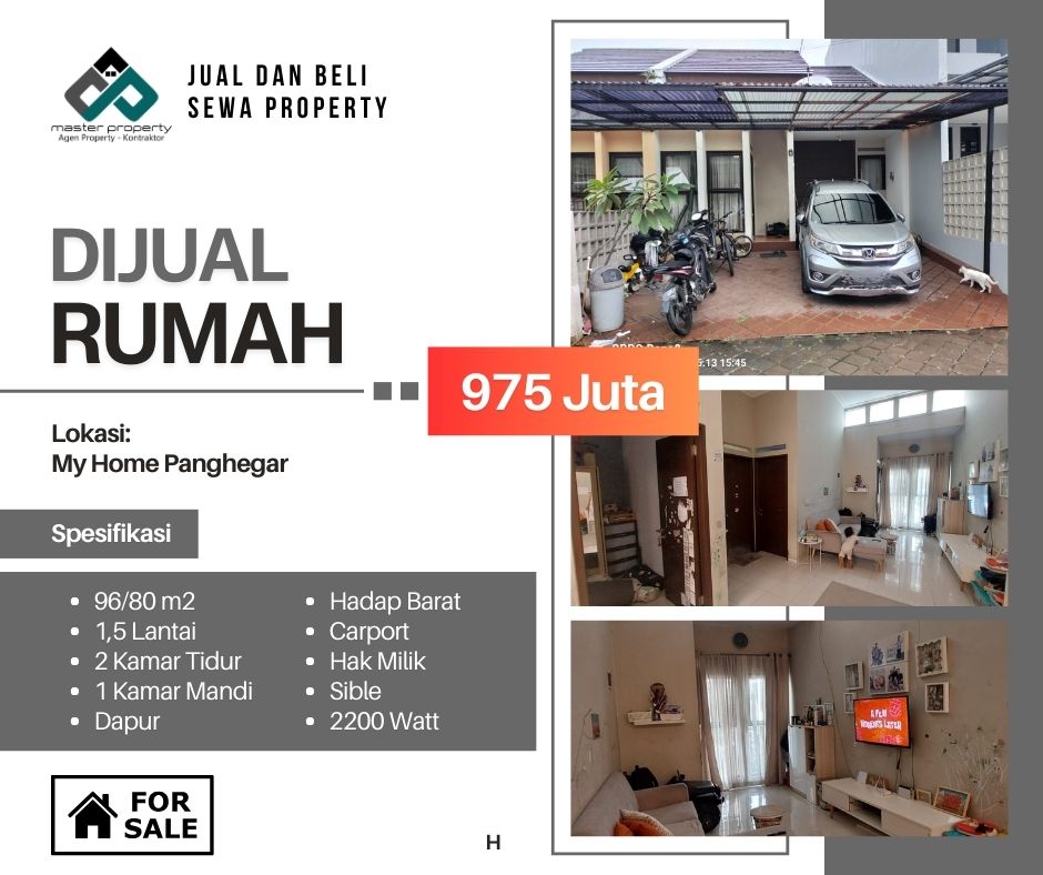 Jual rumah minimalis nyaman terawat di MY HOME Panghegar Gedebag