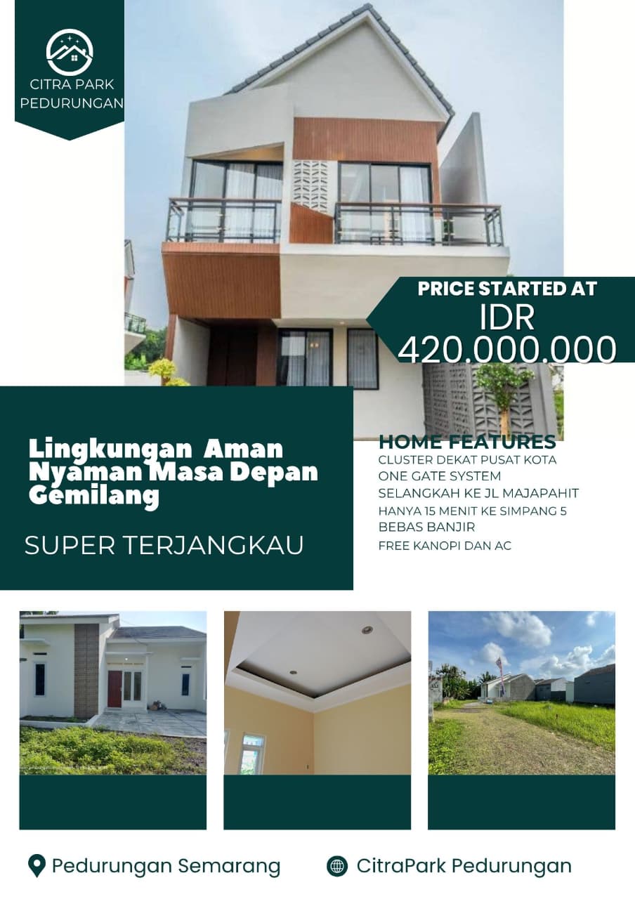 Hunian Berkonsep Modern Tengah Kota Hanya 15 Menit Ke Simpang 5