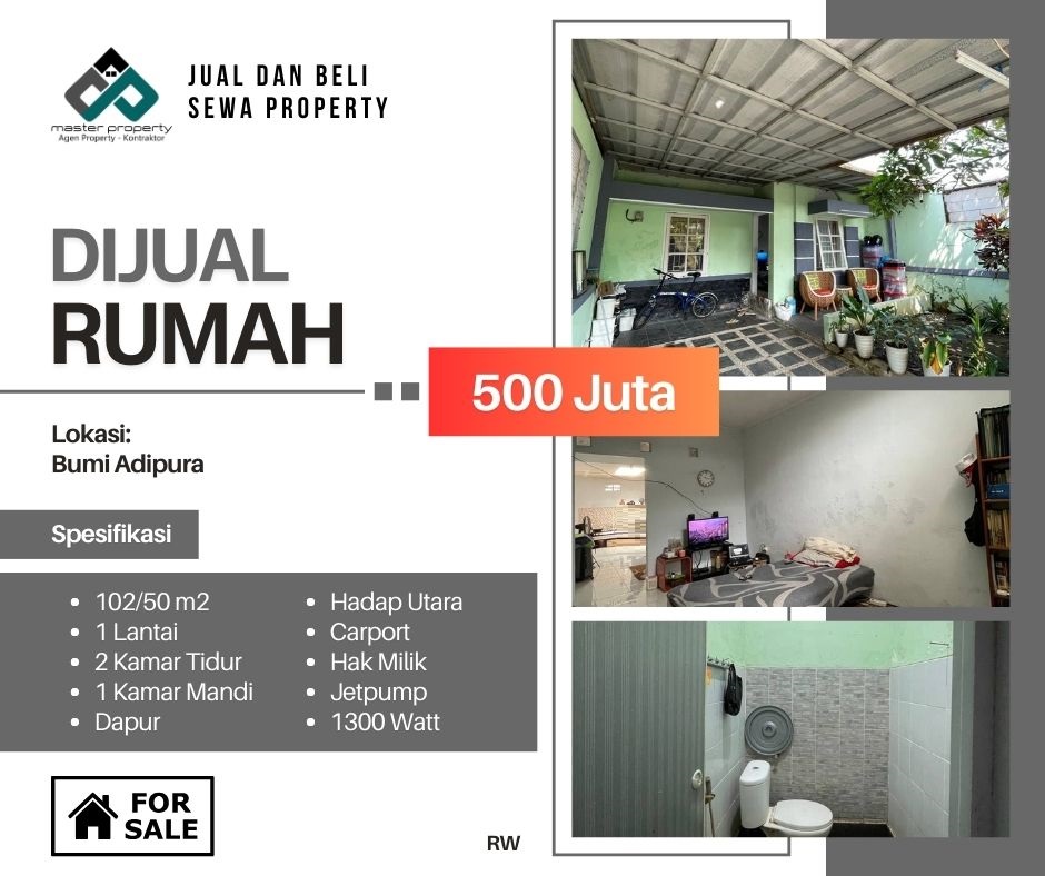 Jual cepat rumah 1 lantai di Komplek Bumi Adipura Gedebage