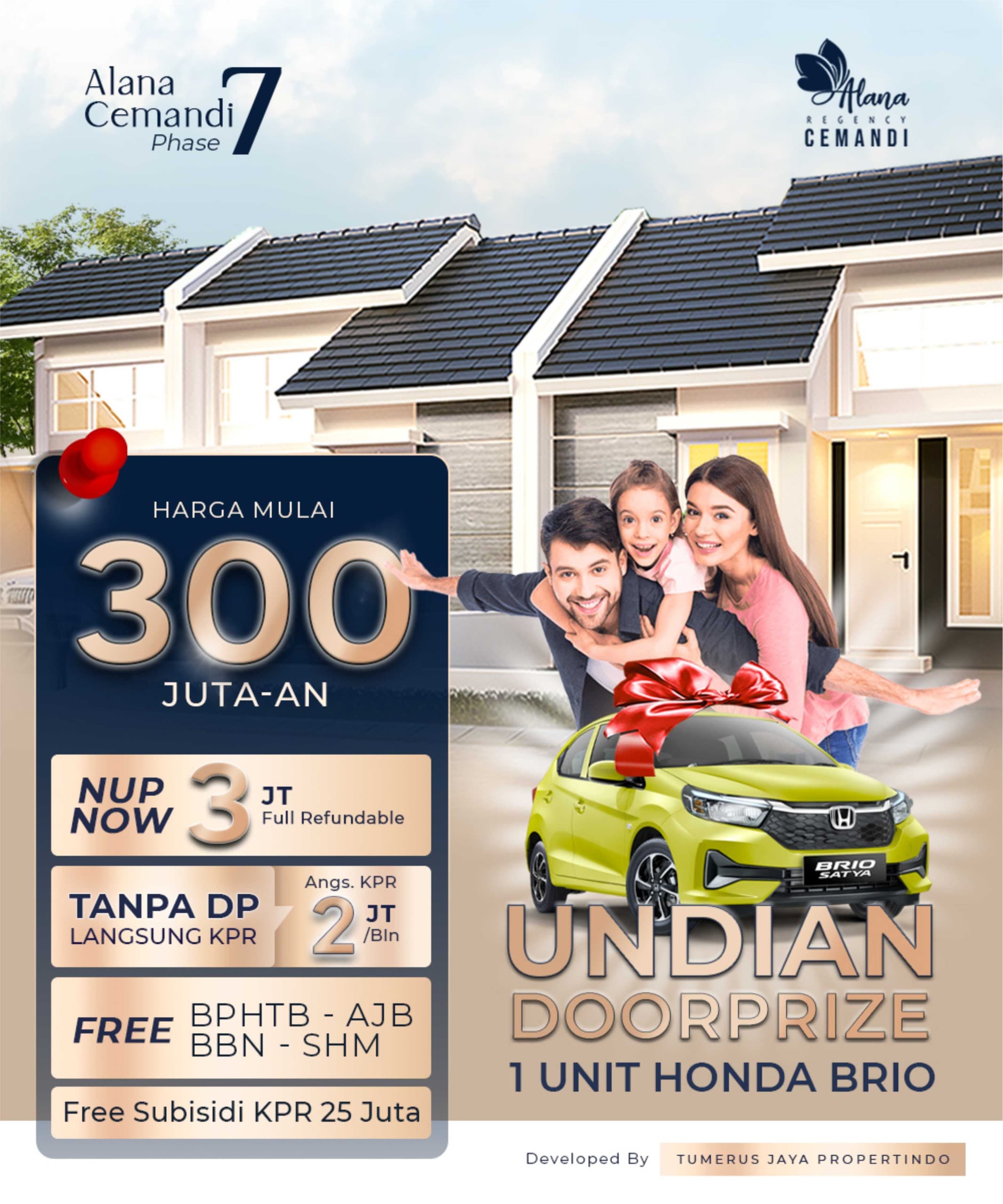 Rumah Tanpa DP Surabaya Pondok Candra Juanda Sidoarjo SHM