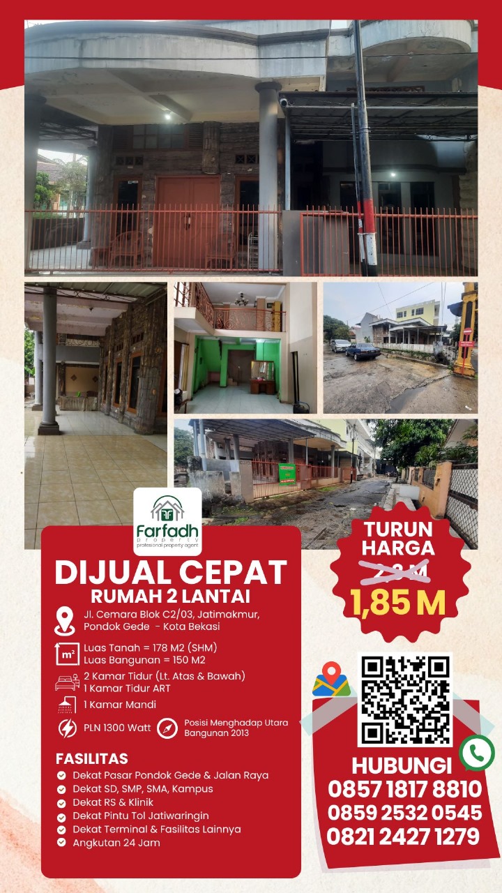 DIJUAL CEPAT  RUMAH BERTINGKAT SIAP HUNI SHM STRATE JATIWARINGIN
