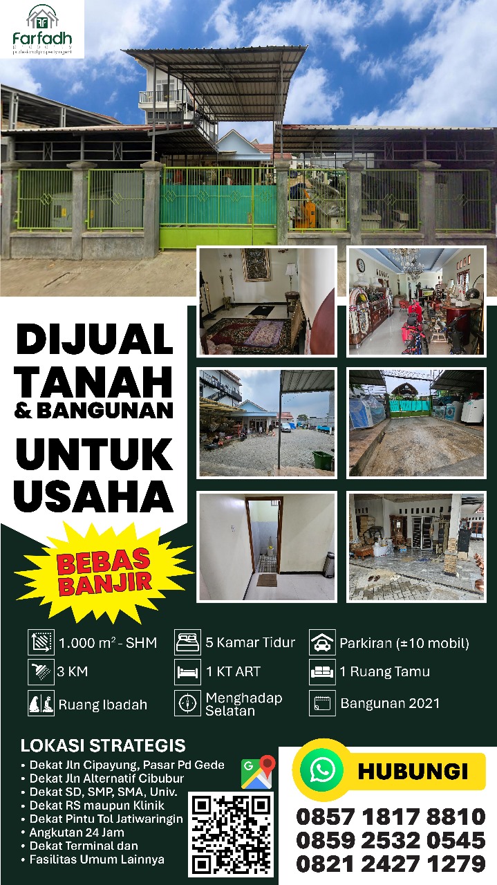 DIJUAL CEPAT  SIAP HUNI RUMAH TEMPAT USAHA SHM JAKARTA TIMUR