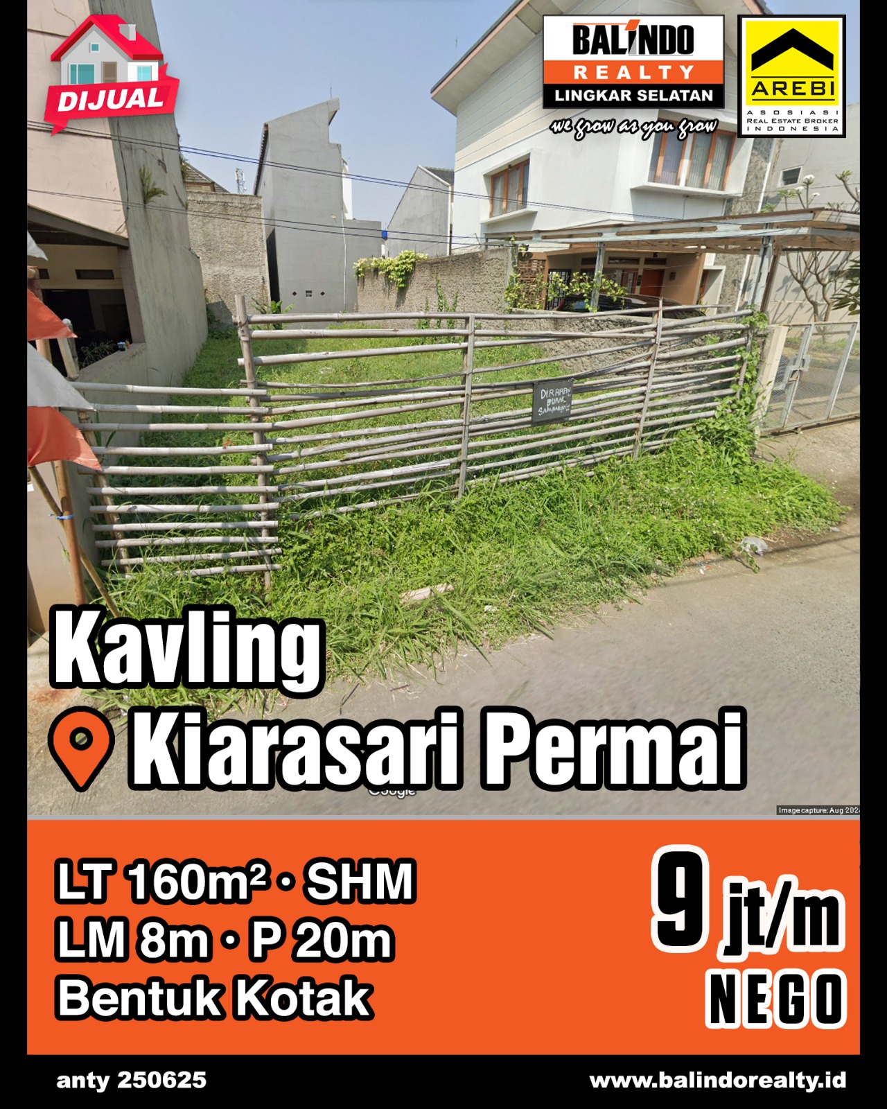 Dijual Tanah Bentuk Kotak di Kiarasari Permai