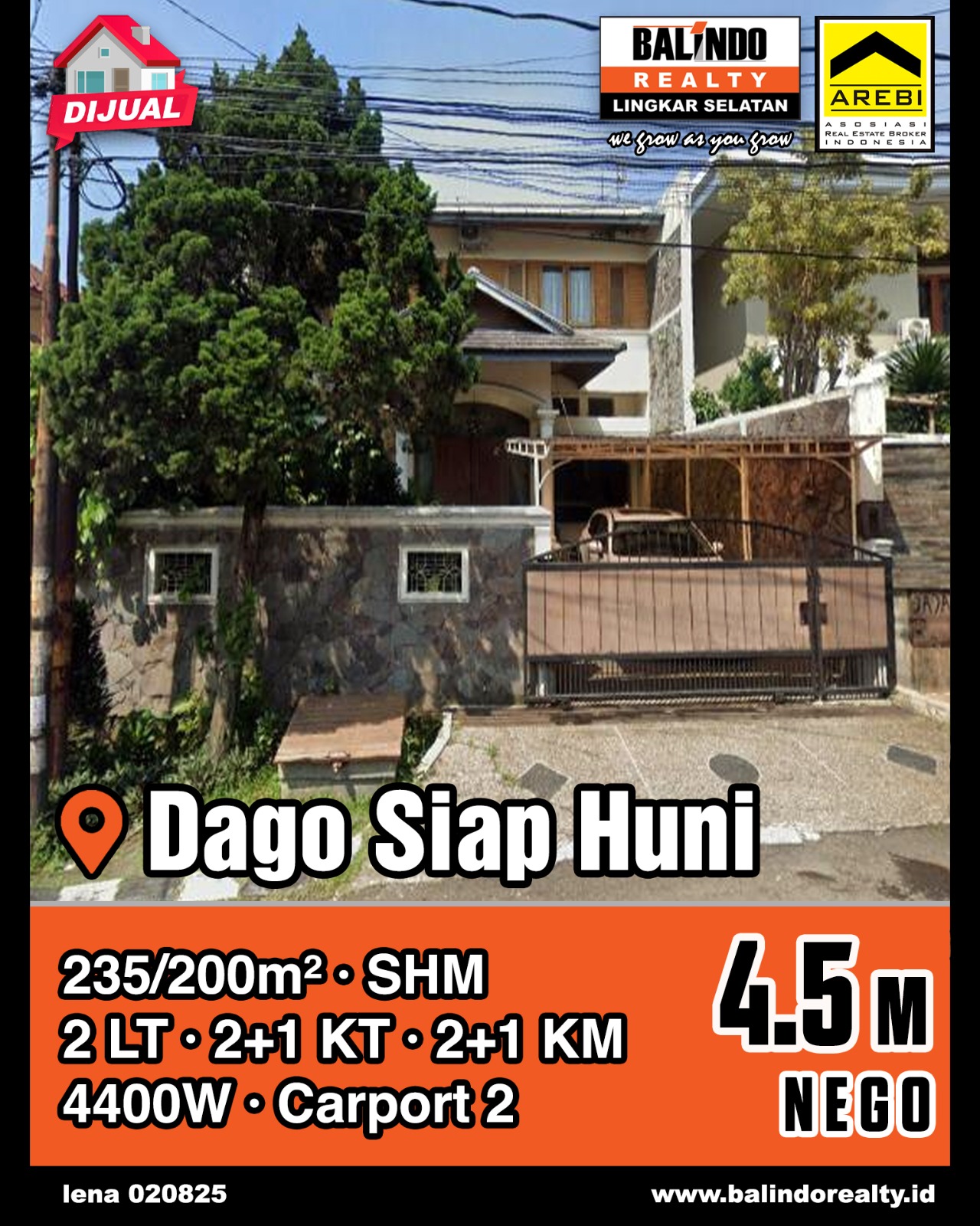 Dijual Rumah Nyaman dan Asri Siap Huni di Dago