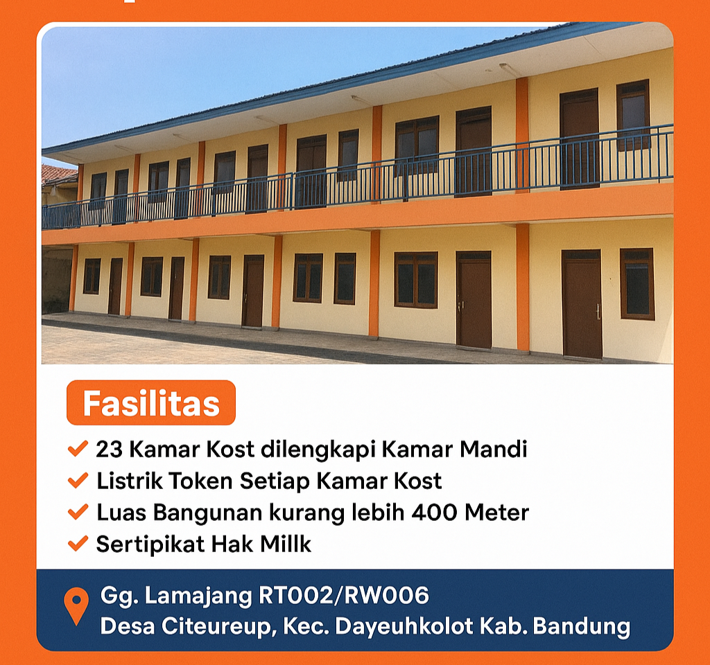 DIJUAL CEPAT – RUMAH KOST SUPER MURAH di BANDUNG