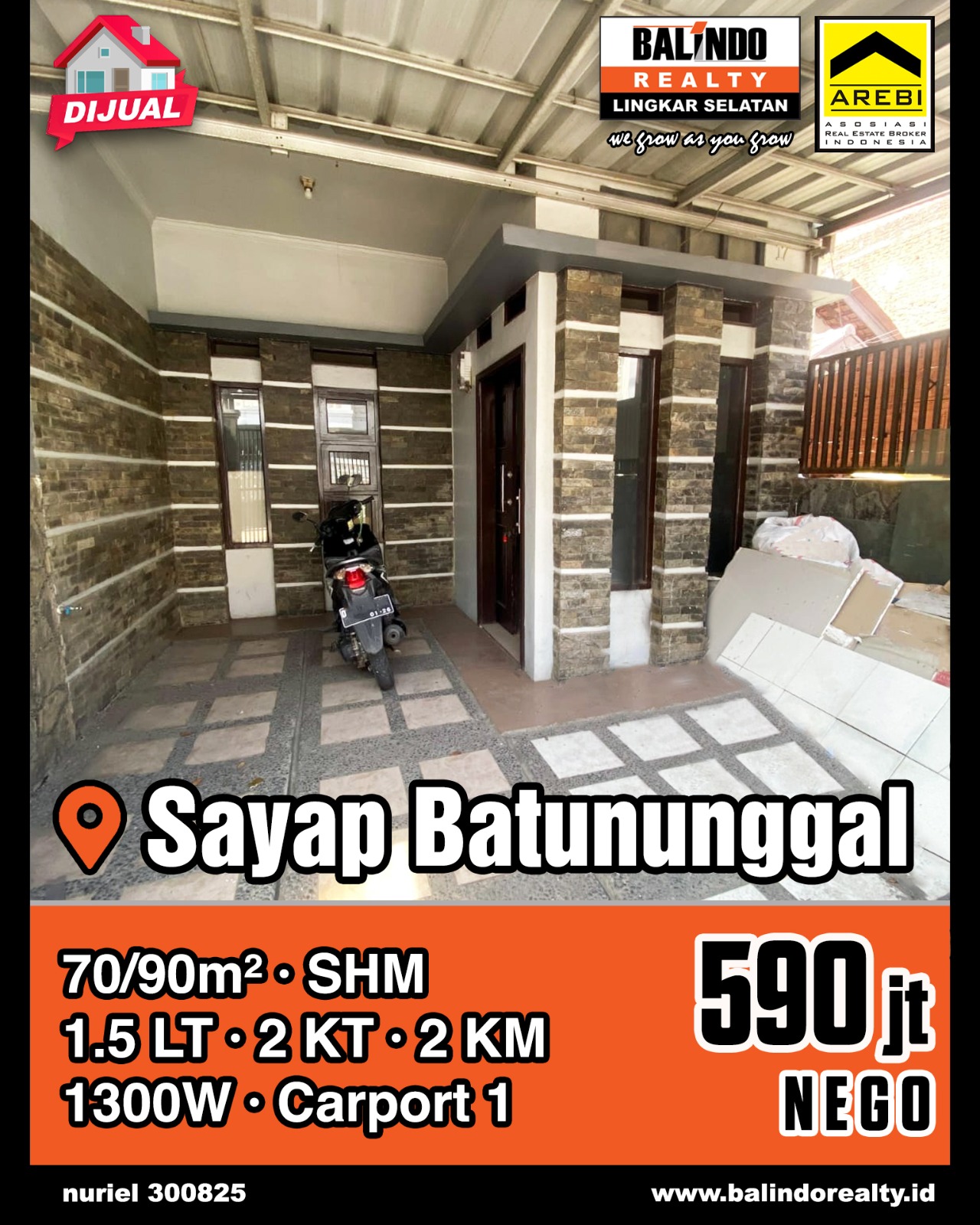 Dijual Rumah 1.5 Lantai di Sayap Batununggal