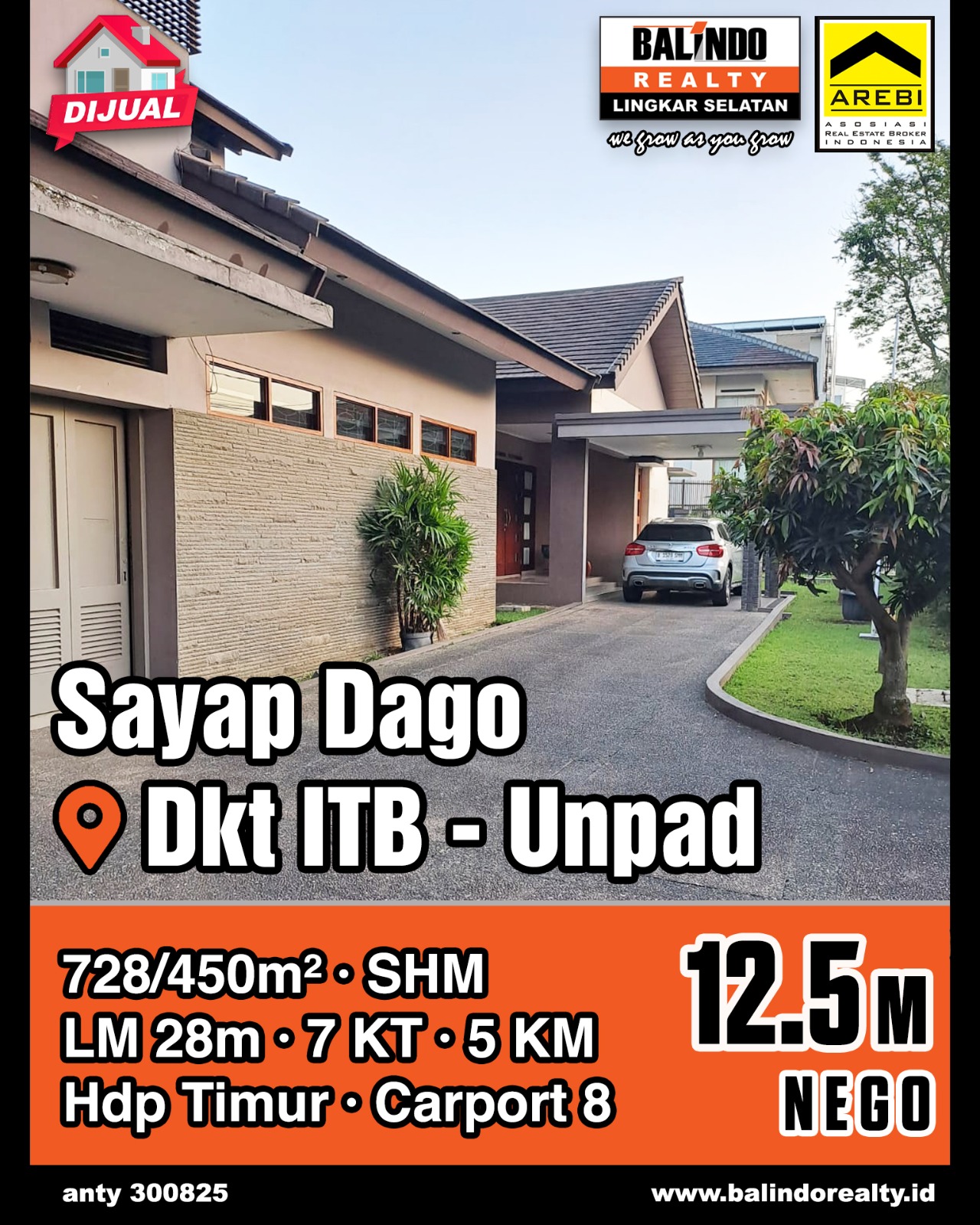 Dijual Rumah Nyaman Dekat ITB - Unpad di Sayap Dago