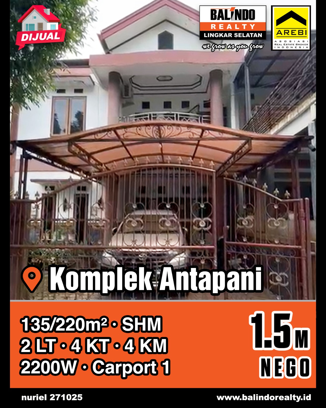 Dijual Rumah Lingkungan Aman dan Nyaman di Komplek Antapani