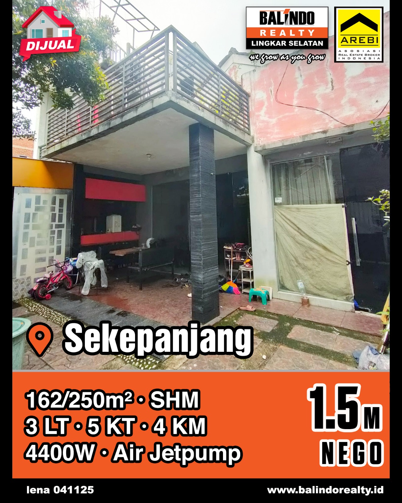 Dijual Rumah 5 Kamar Tidur di Sekepanjang