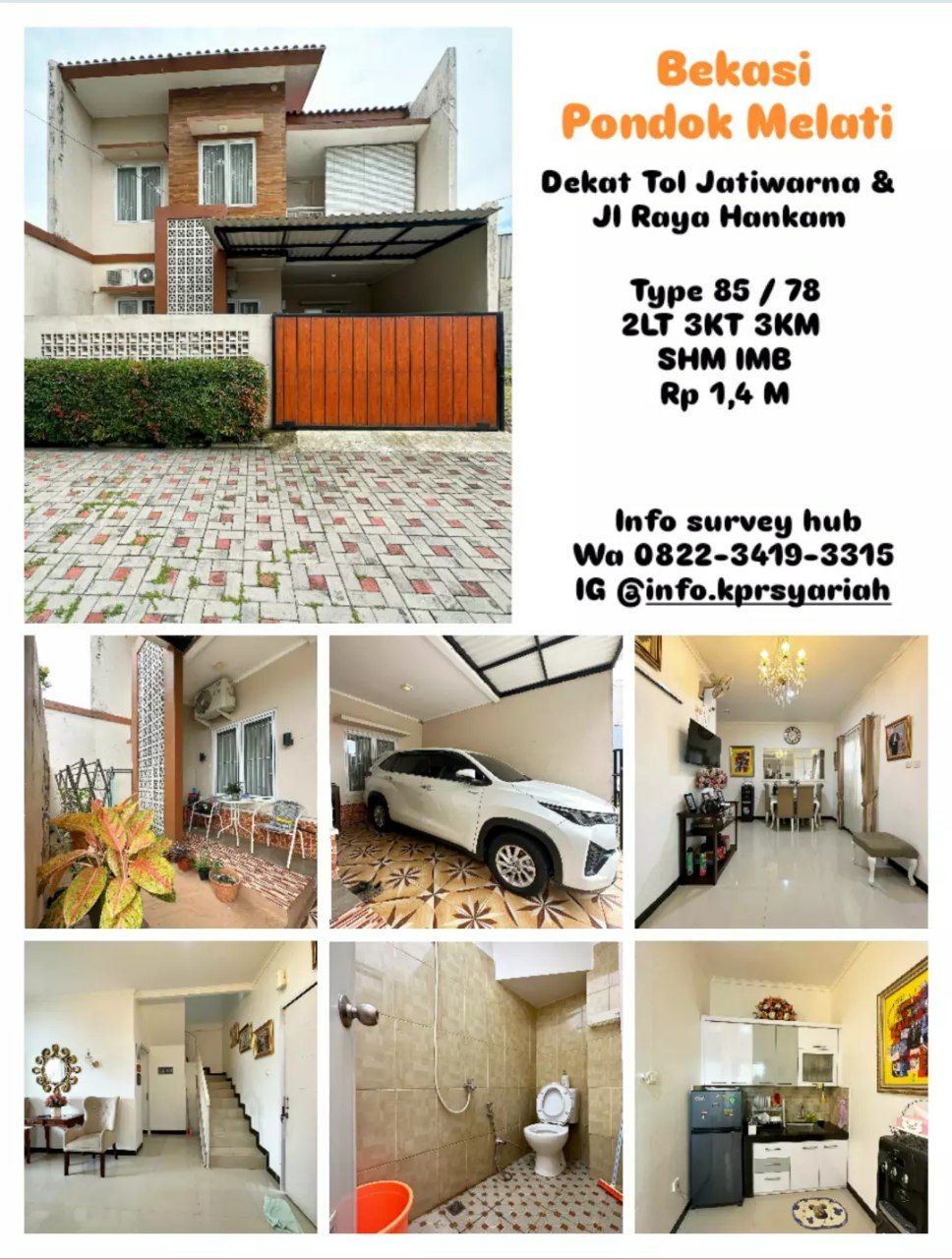 Rumah second 2lantai nyaman terawat di Pondok Melati Kota Bekasi