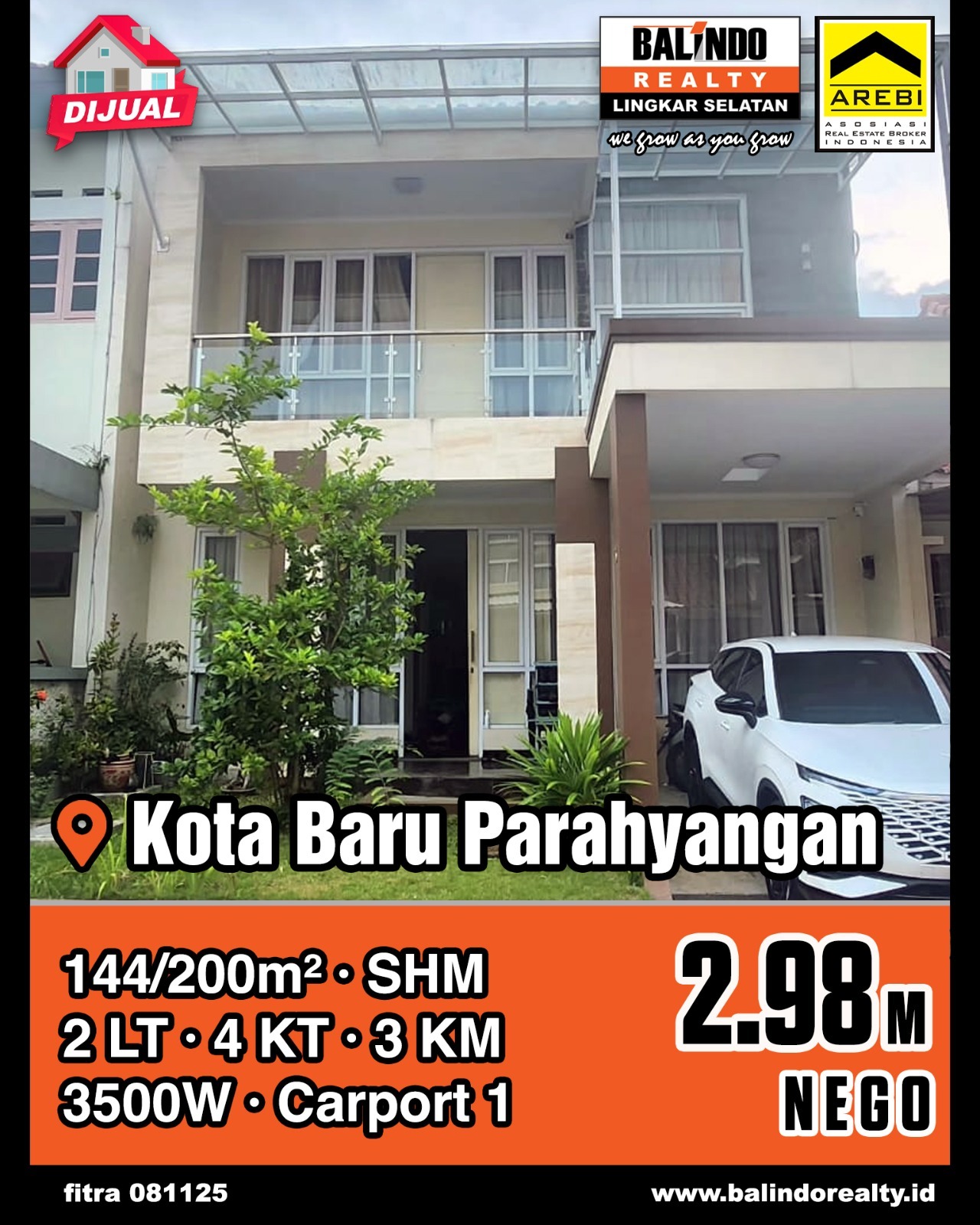 Dijual Rumah Mewah dan Nyaman di Kota Baru Parahyangan