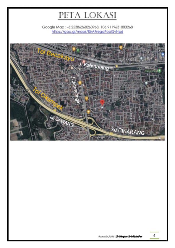 RUMAH DI KOMPLEK TNI AU WARINGIN PERMAI JAKARTA TIMUR