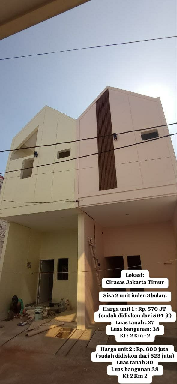 Rumah inden 2 lantai di Ciracas Jakarta Timur