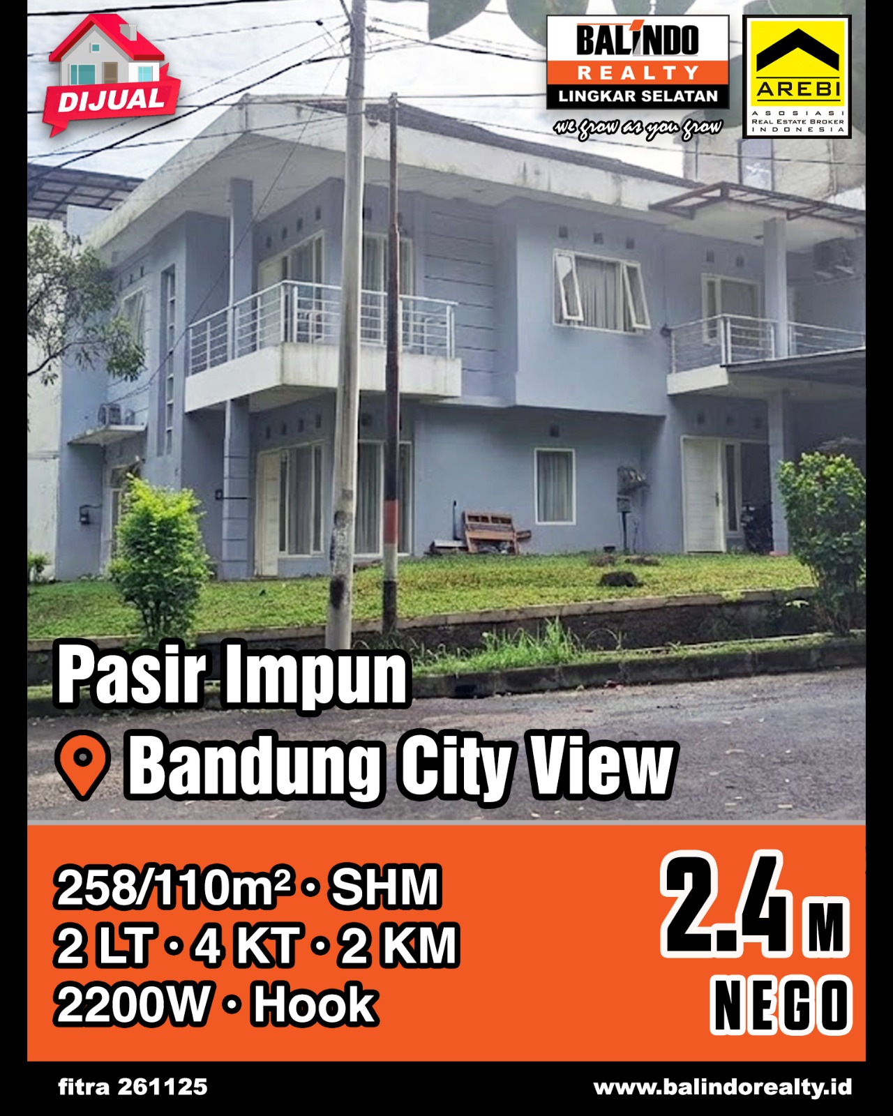 Dijual Rumah Nyaman dan Asri di Pasir Impun Bandung City View