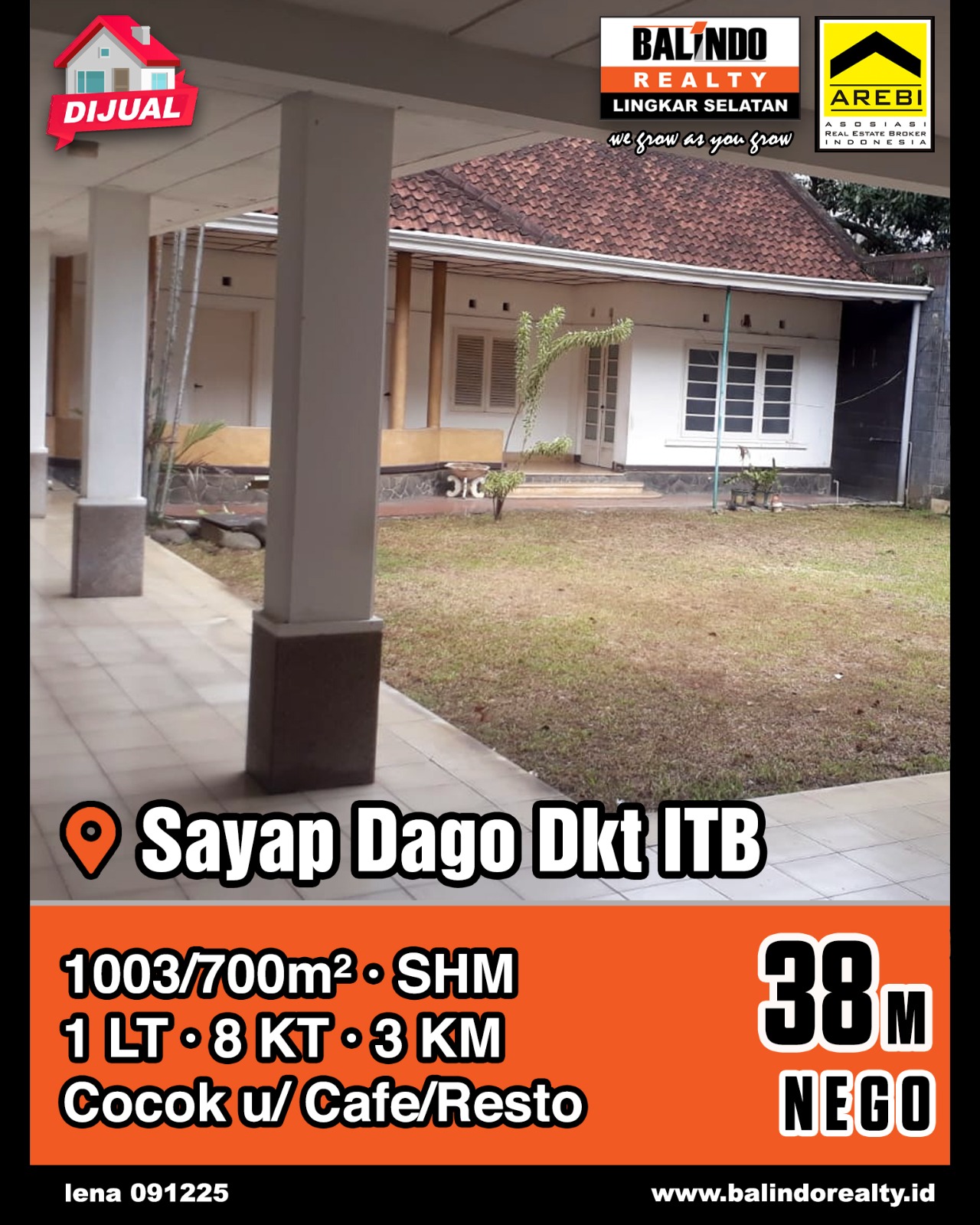 Dijual Rumah Cocok Untuk Cafe/Resto dekat ITB di Sayap Dago