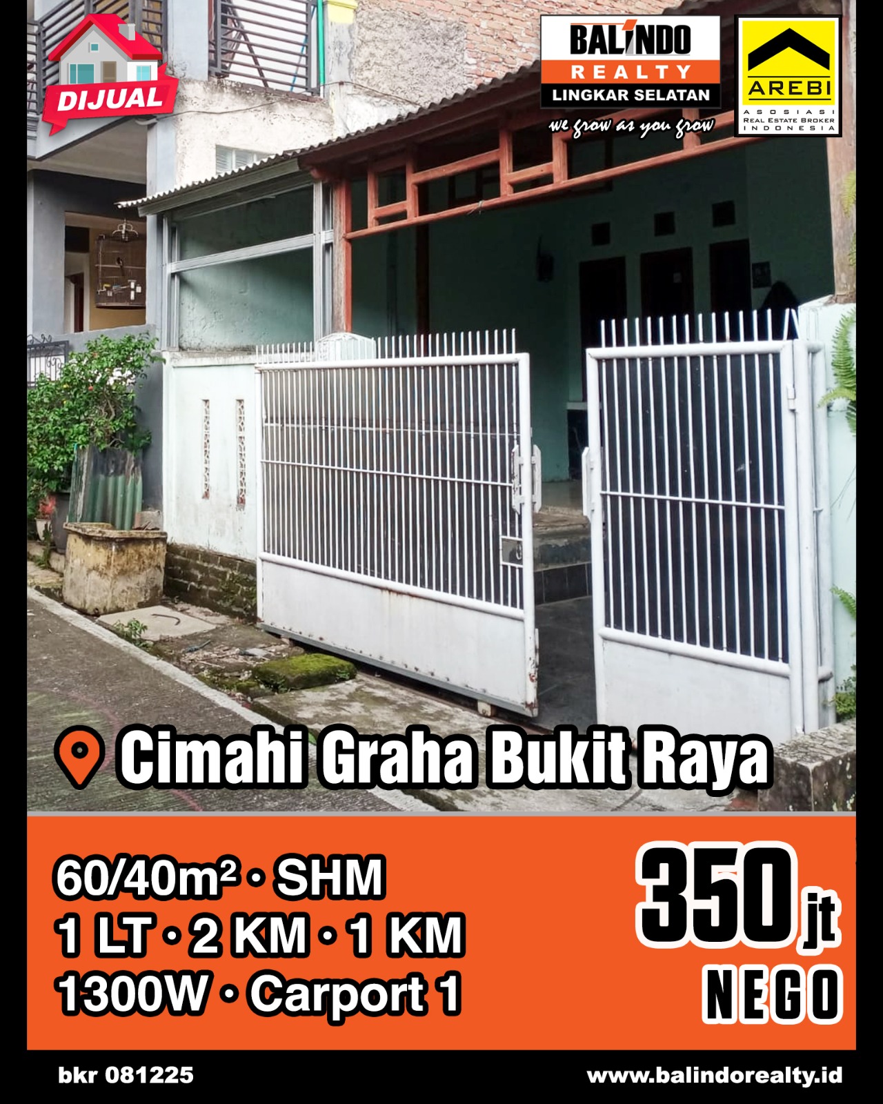Dijual Rumah 1 Lantai di Cimahi Graha Bukit Raya
