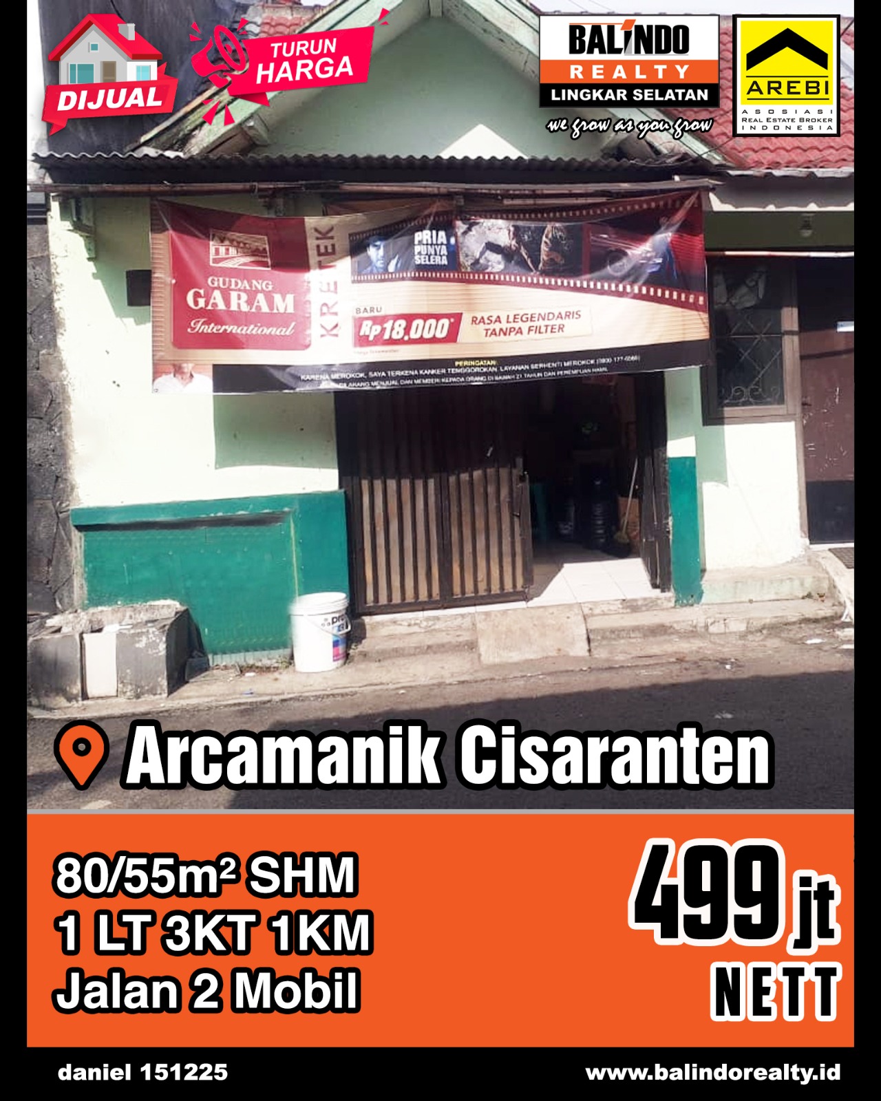 Dijual Rumah 1 Lantai di Arcamanik Cisaranten