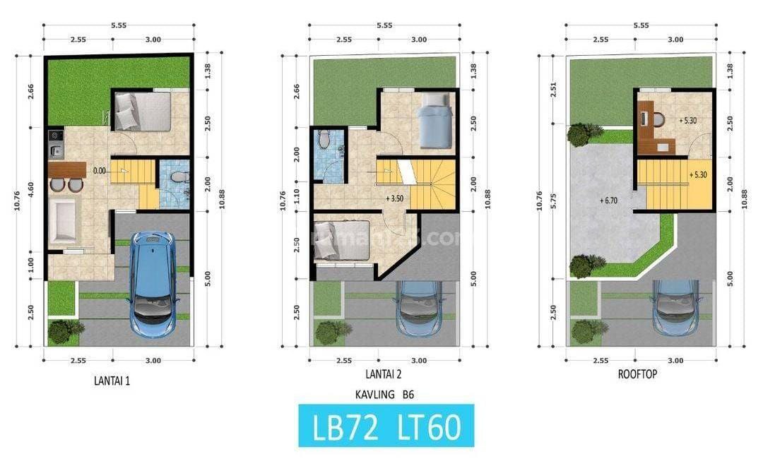 Rumah strategis 2,5lt rooftop di Pondok Melati Bekasi