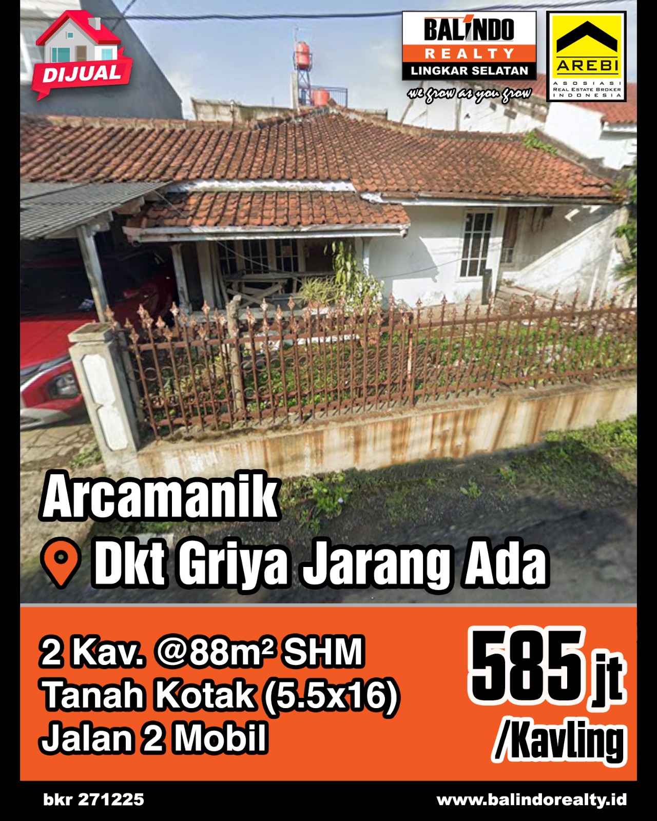 Dijual Tanah 2 Kav Dekat Griya Jarang ada di Arcamanik