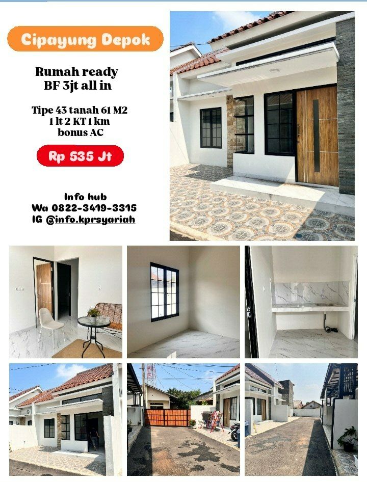 Rumah Ready Cipayung Depok BF 3jt all in