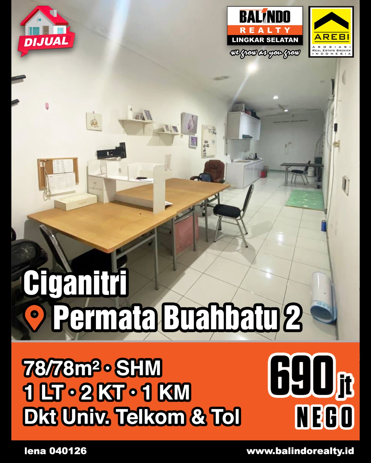 Dijual Rumah Dekat Univ Telkom & Tol di Permata Buahbatu 2