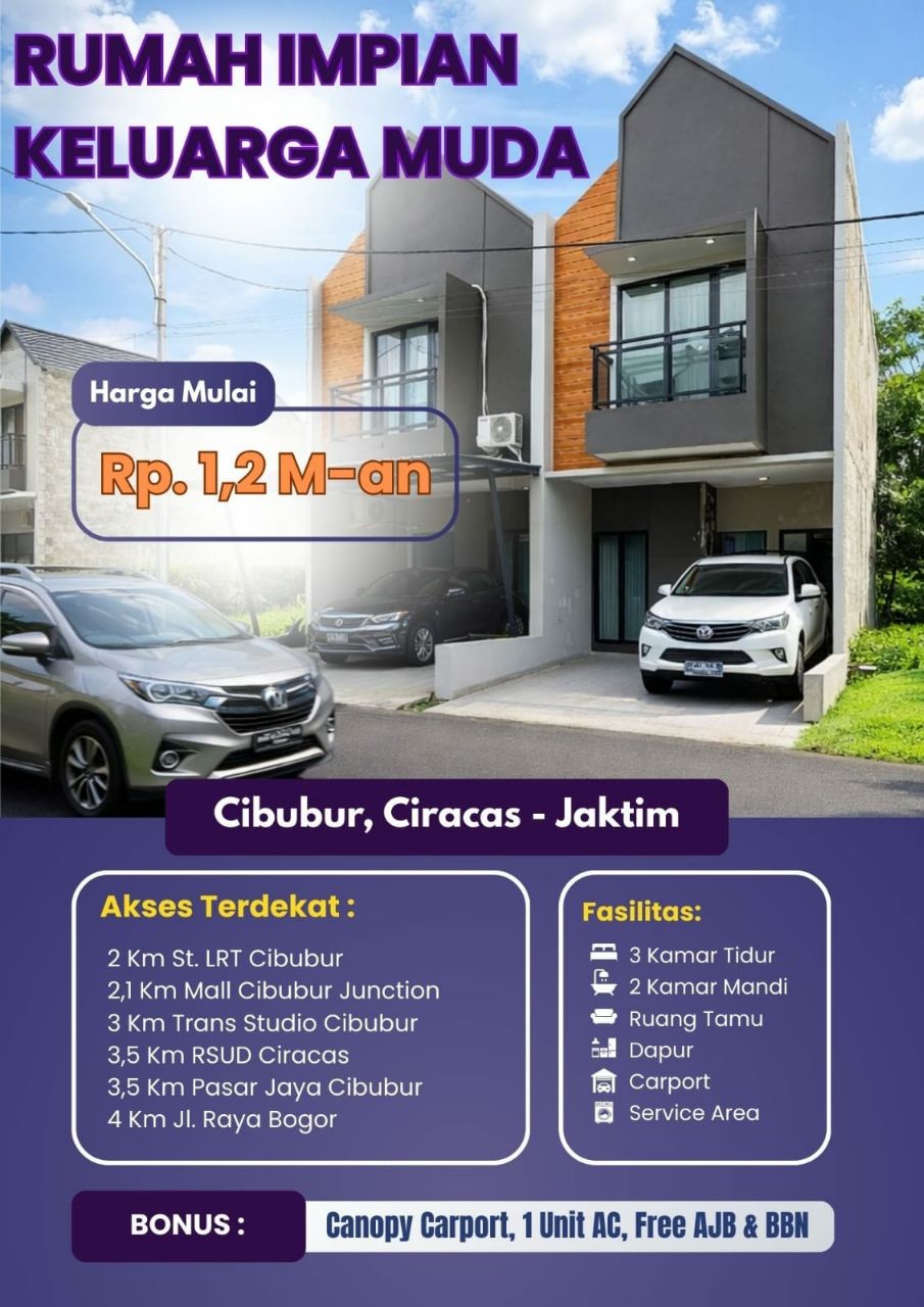 Cluster strategis dekat akses tol dan Stasiun Cibubur Jakarta Ti