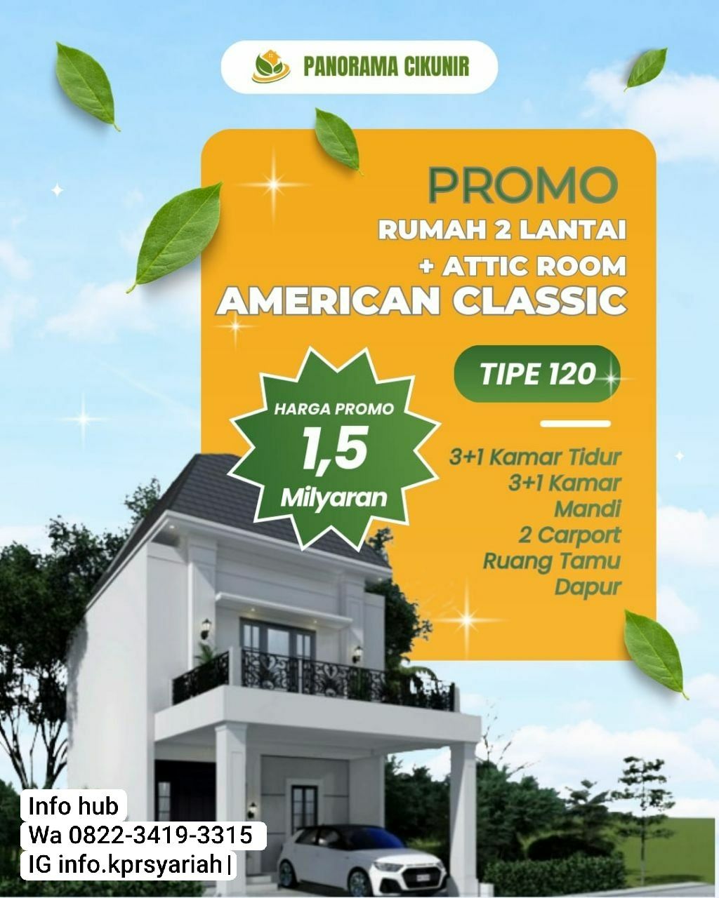 Cluster premium with Attic room di Jakasampurna Bekasi dekat lrt