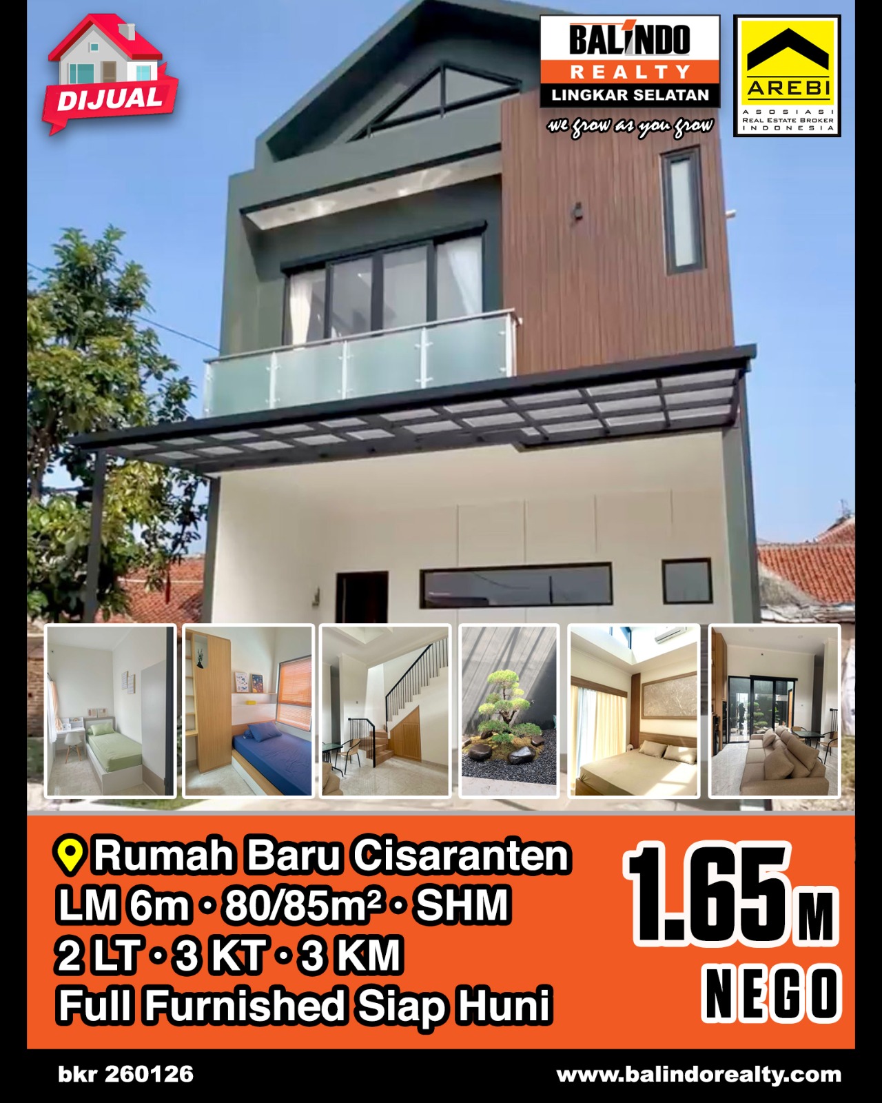 Dijual Rumah Baru Full Furnished Siap Huni di Cisaranten