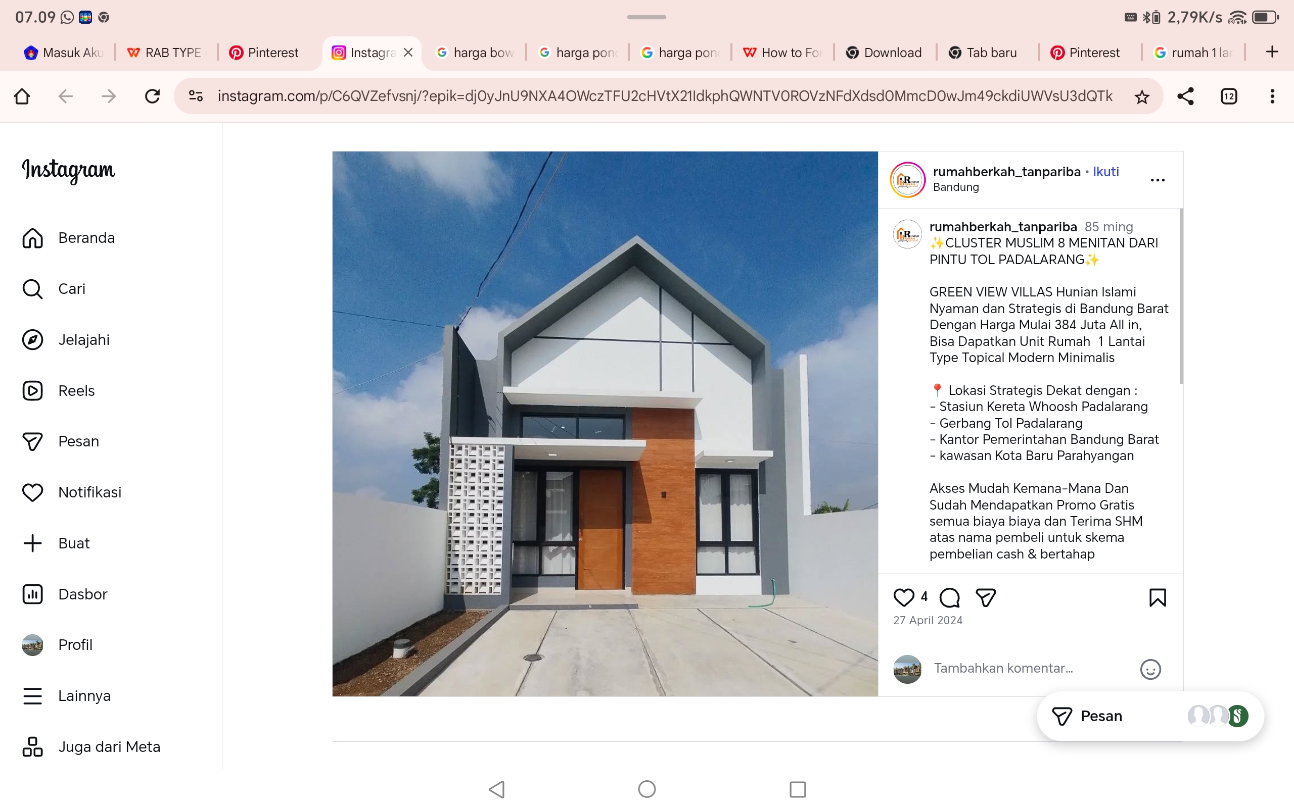 Rumah dalam Kawasan Super Block Kota Depok