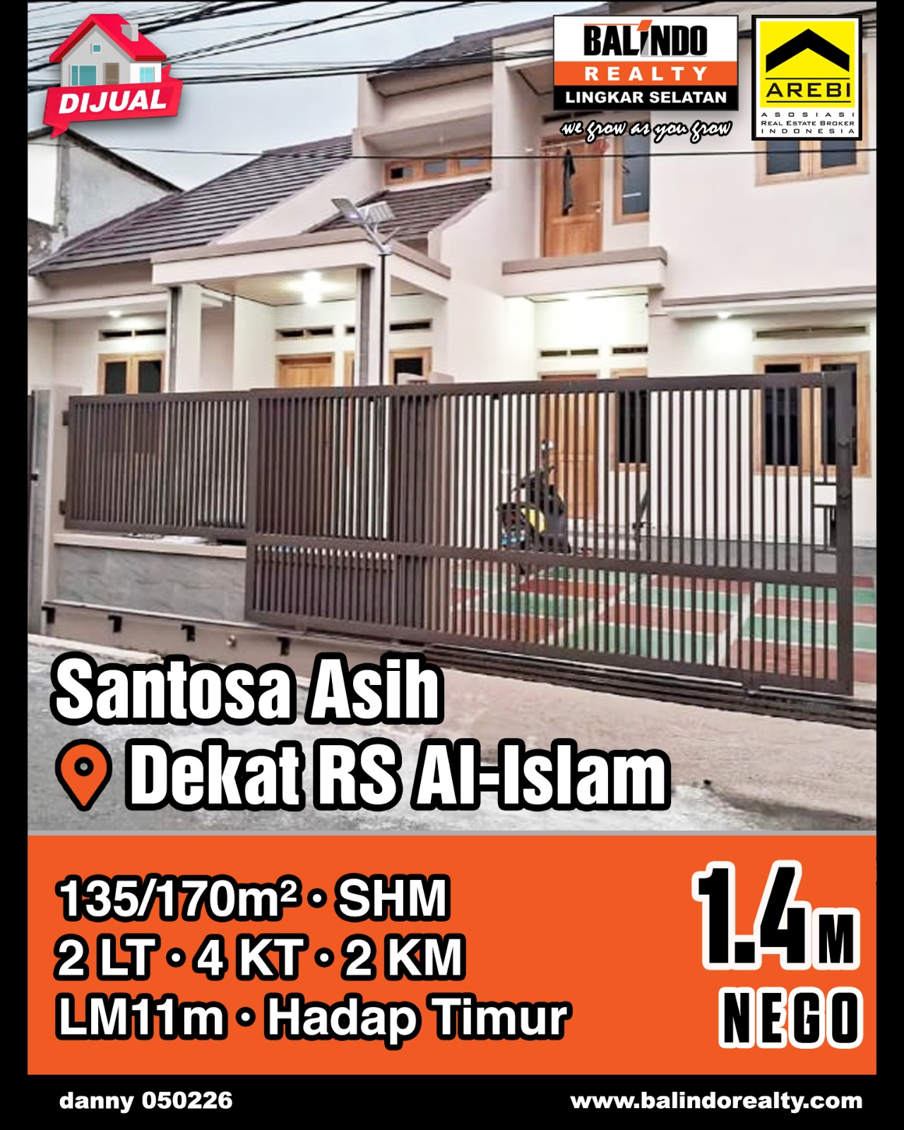 Dijual Rumah Nyaman Lokasi Strategis di Santosa Asih