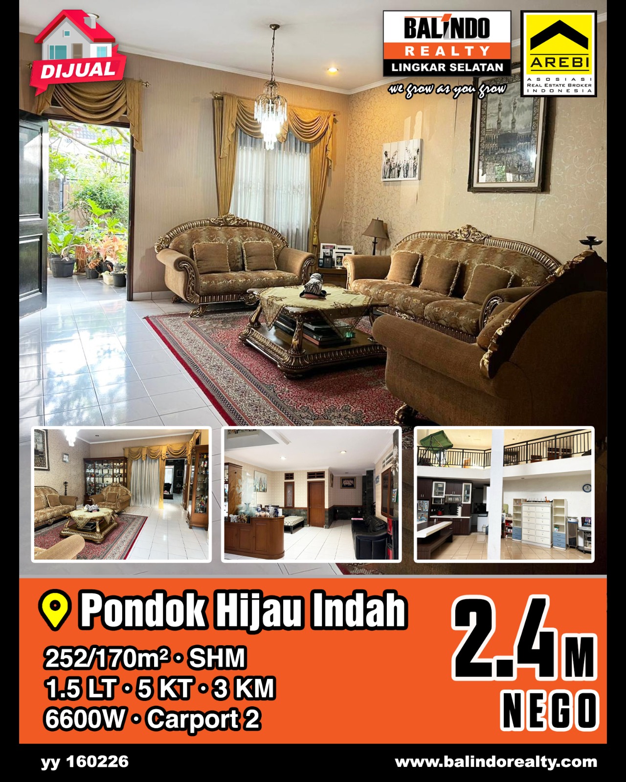 Dijual Rumah Bagus dan Terawat di Pondok Hijau Indah