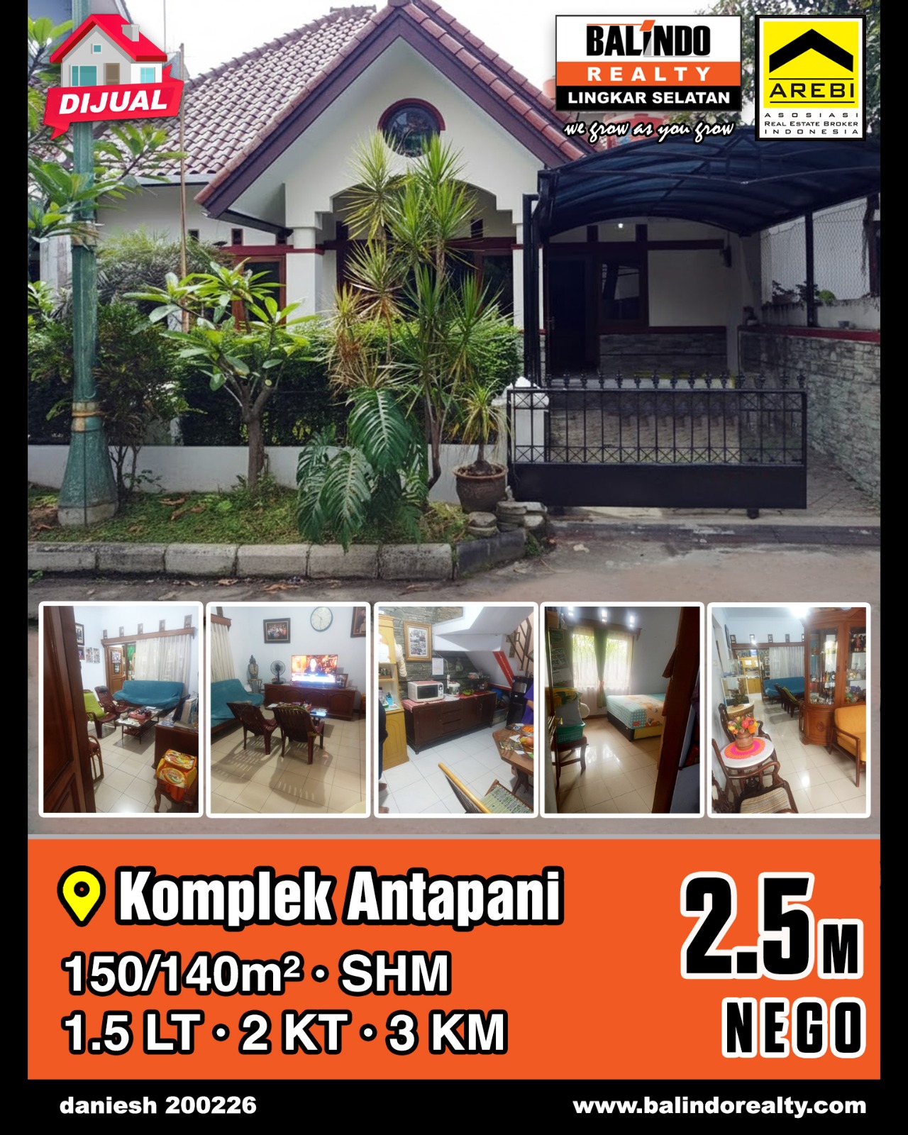 Dijual Rumah Nyaman Lokasi Strategis di Komplek Antapani