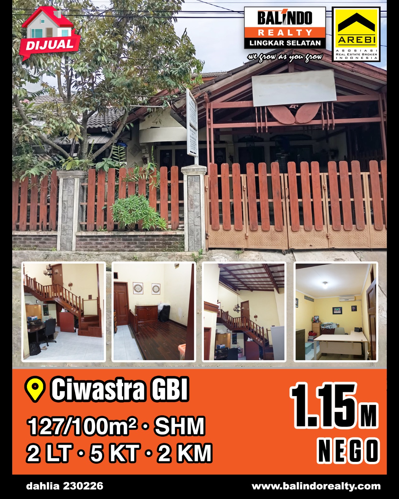 Dijual Rumah Bagus dan Nyaman di Ciwastra GBI